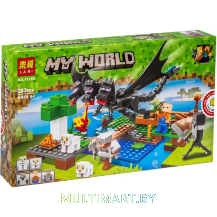 Конструктор Lari My World Атака Черного Дракона на овечью ферму 11265 (283 детали)